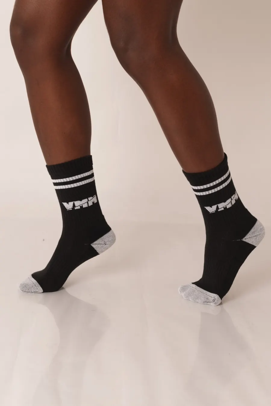 Par de meias esportivas pretas personalizadas VMM